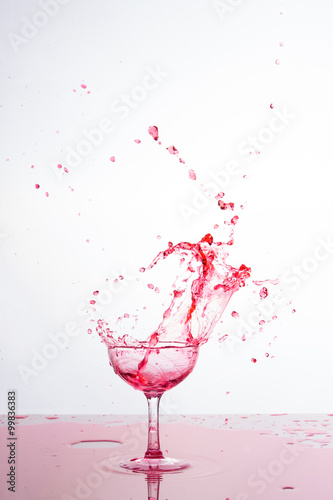 Red wine poured in a glass
