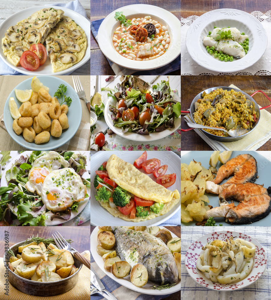 Different homemade dishes