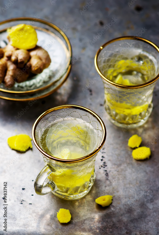 ginger tea in glass cups ginger tea in glass cups