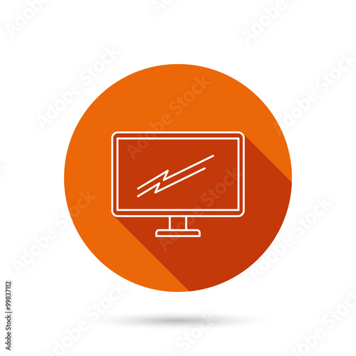 PC monitor icon. Led TV sign.