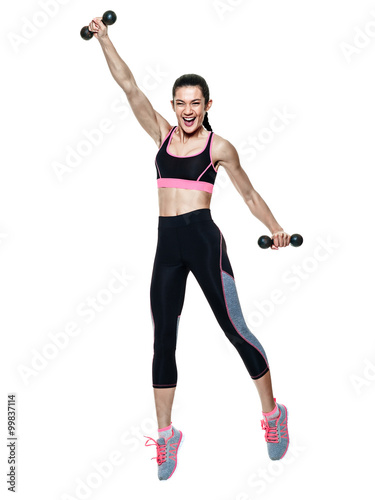 woman fitness exercises isolated