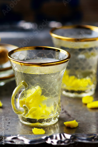 ginger tea in glass cups