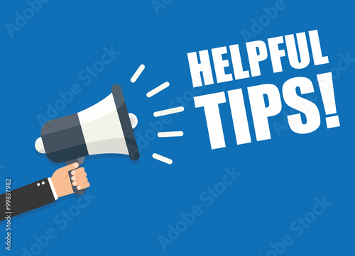 Hand holding megaphone - Helpful tips