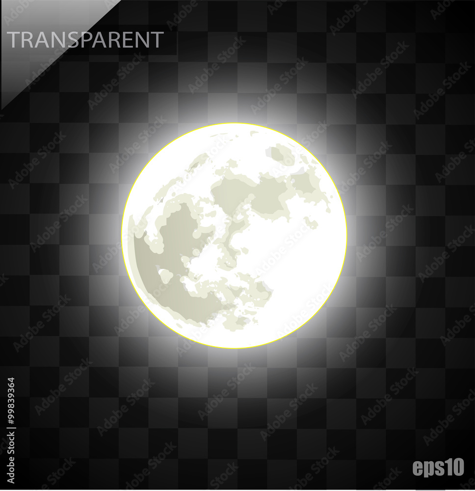 Fototapeta premium Vector moon on a transparent background