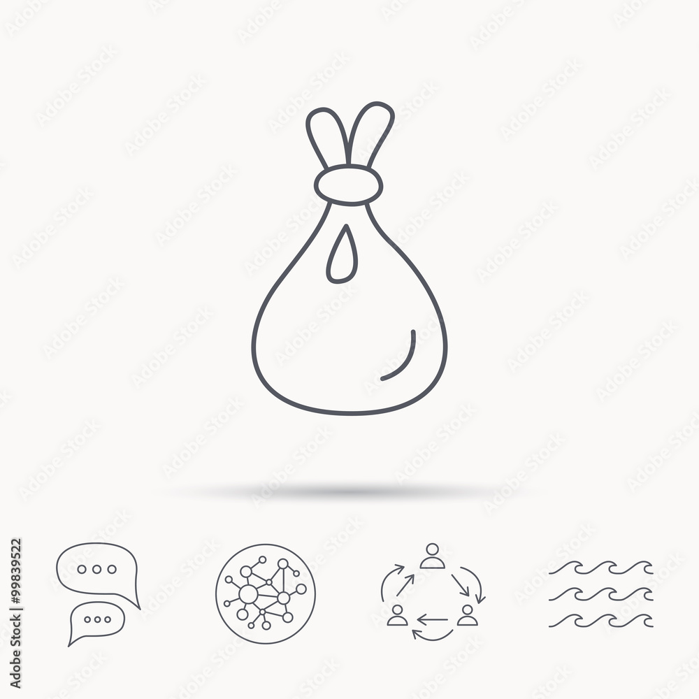 Burlap sack icon. Textile bag sign. Burlap sack icon. Textile bag sign.