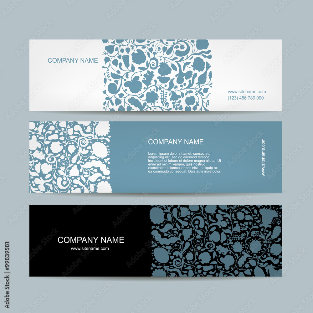 Fototapeta premium Banners set, floral design
