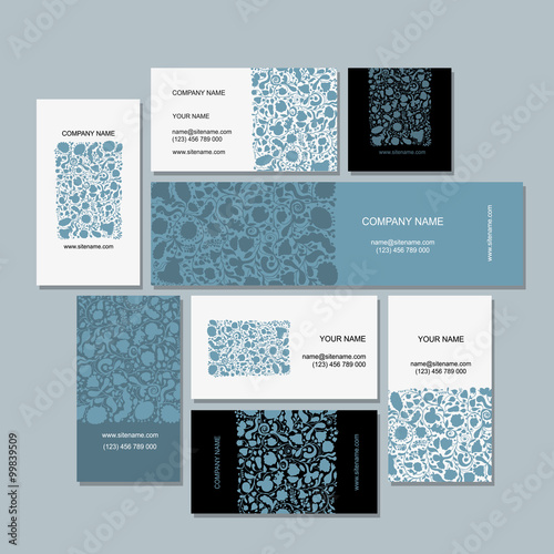 Business cards collection, floral design