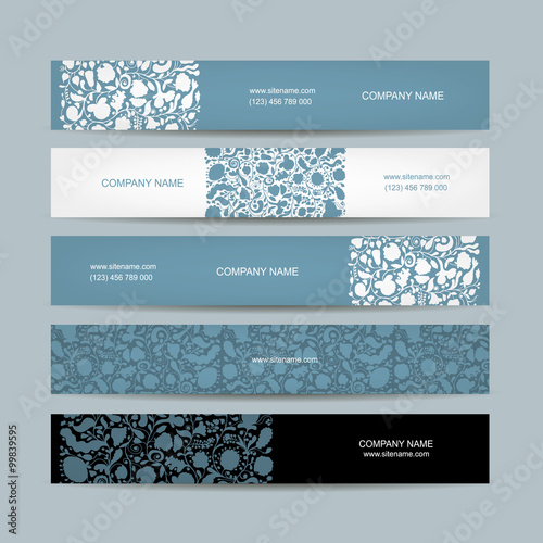 Banners set, floral design
