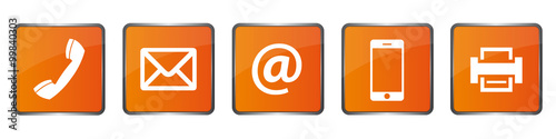 5 Kontakt Buttons - orange