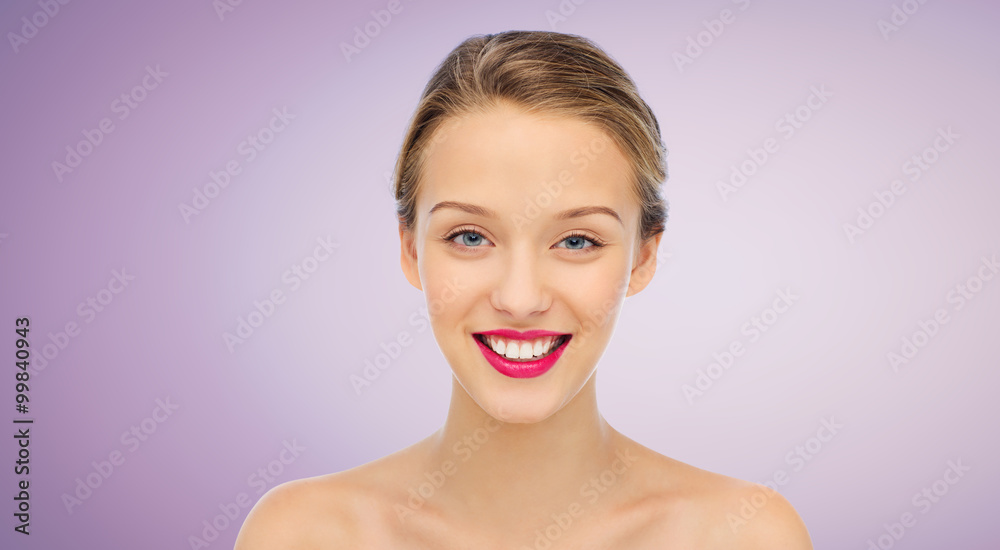 smiling young woman face and shoulders smiling young woman face and shoulders