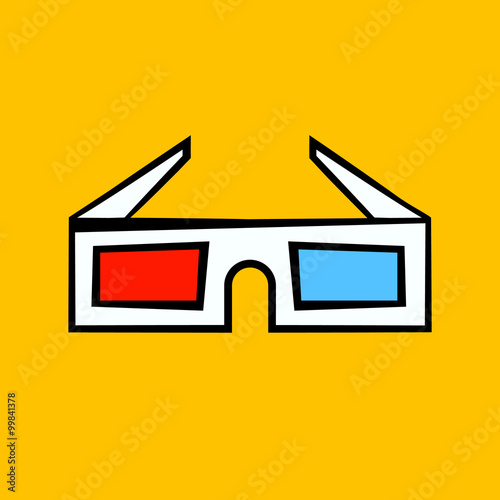 3d glasses.vector illustration.