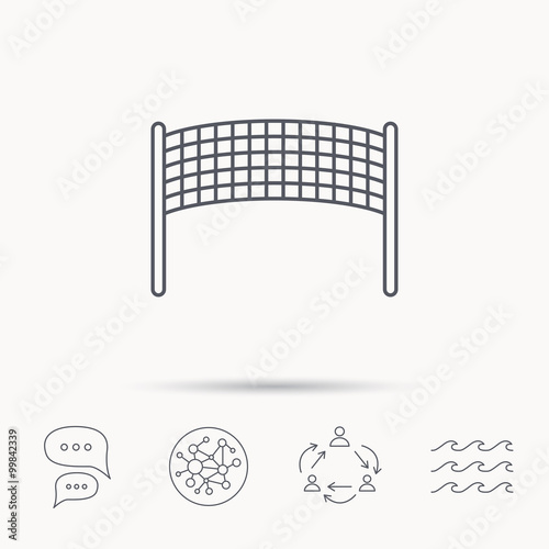 Volleyball net icon. Beach sport game sign. photo