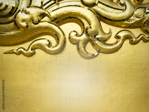 Abstract golden asian shape pattern background