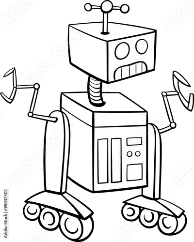robot character coloring book