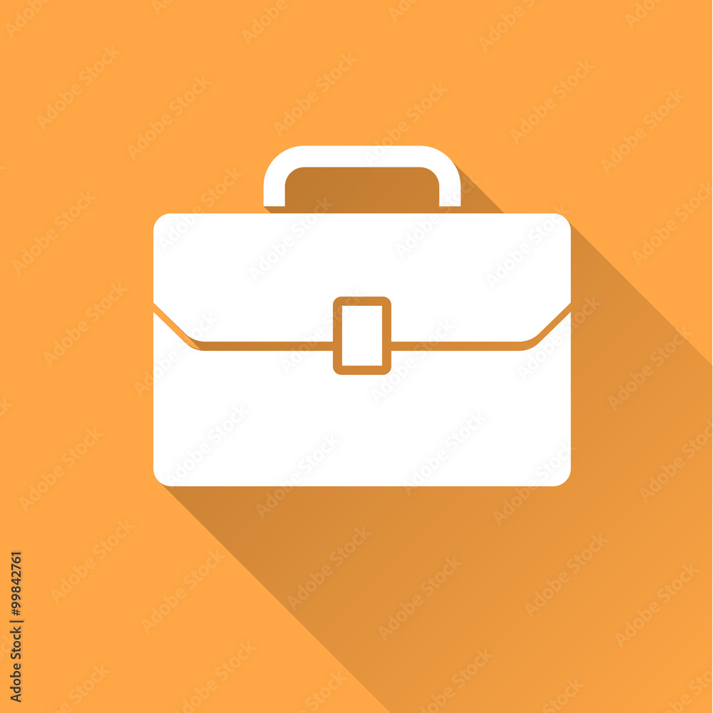 Business case icon with long shadow. Business case icon with long shadow.