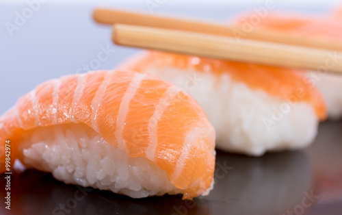 Tasty salmon sushi