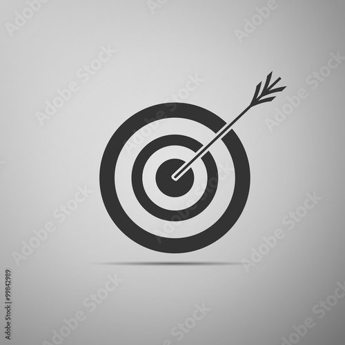 Icon target with dart, isolated