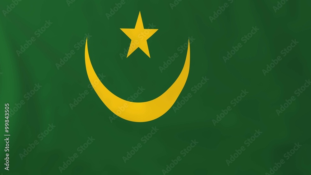 Flag of Mauritania, slow motion waving. Rendered using official design and colors. Flag of Mauritania, slow motion waving. Rendered using official design and colors.