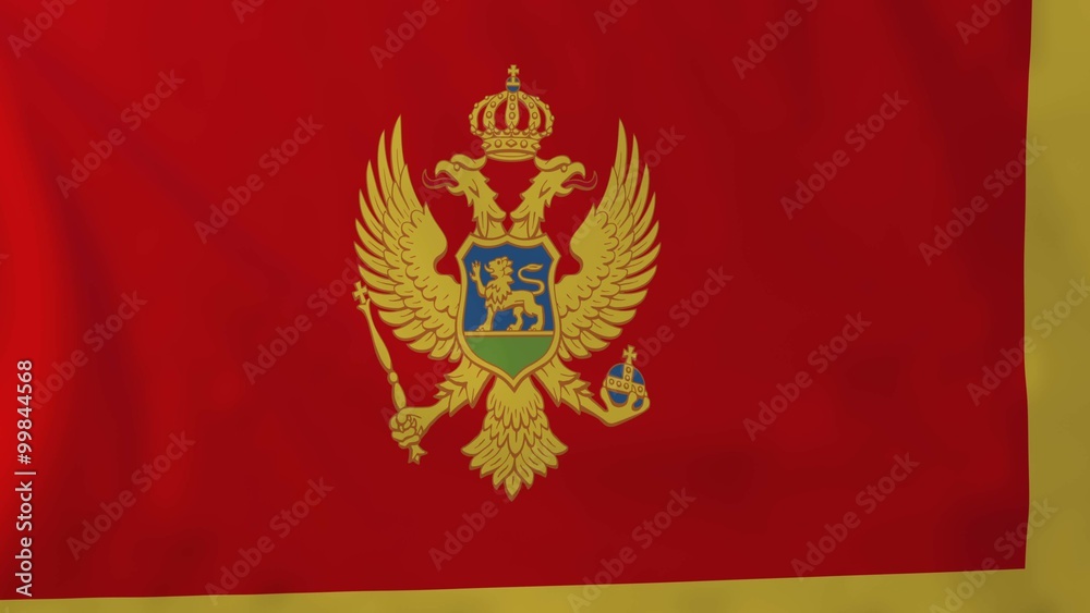 Flag of Montenegro, slow motion waving. Rendered using official design and colors. Flag of Montenegro, slow motion waving. Rendered using official design and colors.