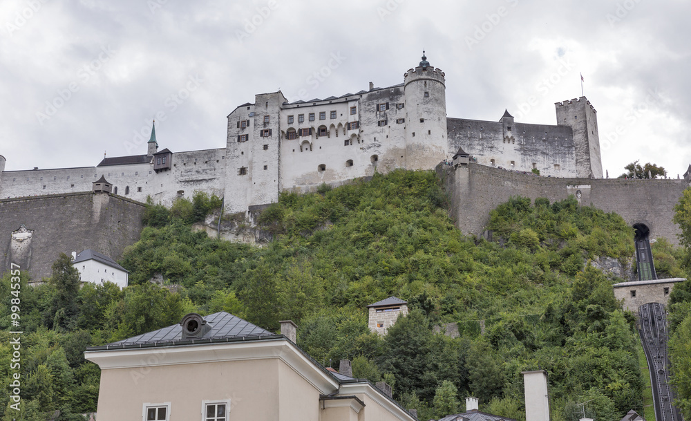 Salzburg cityscape with Castle, Salzburger Land, Austria