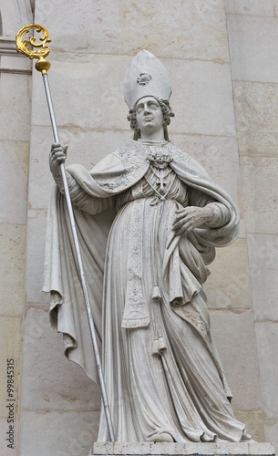 Sculpture of famous Salzburg Cathedral at Domplatz, Austria. photo