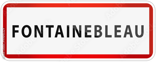 Fontainebleau Traffic Sign in France Illustration
