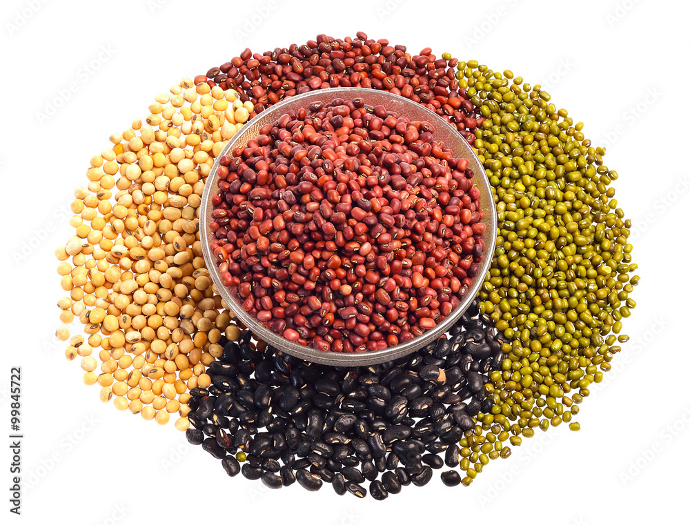 Mixture of beans, peas isolated on white background Mixture of beans, peas isolated on white background