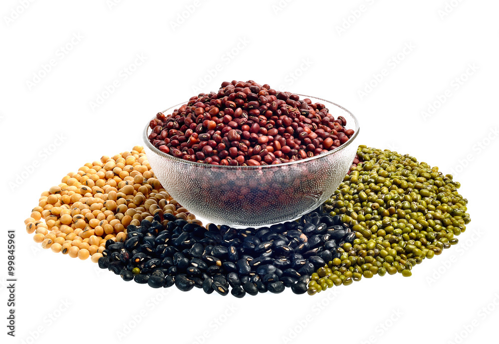 Mixture of beans, peas isolated on white background Mixture of beans, peas isolated on white background