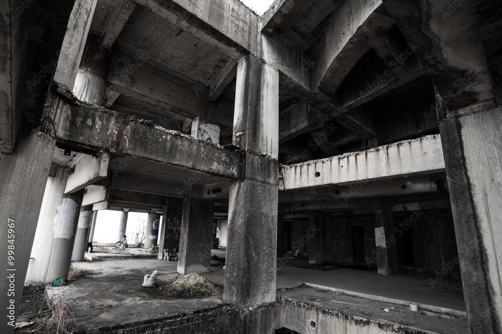 Fototapeta premium Dramatic View of abandon tower