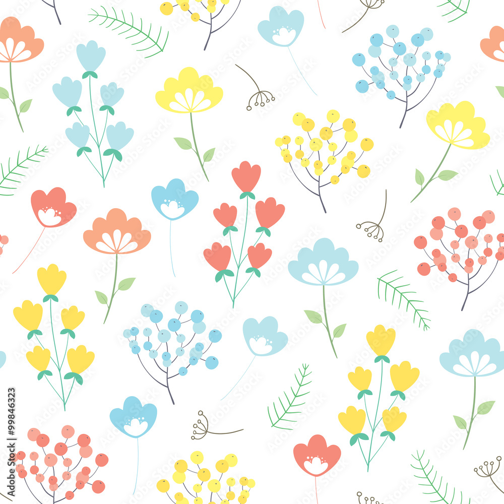 vector seamless spring floral pattern 
