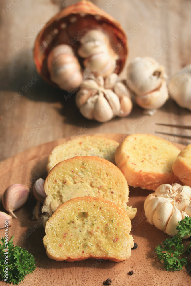 Bread garlic with butter