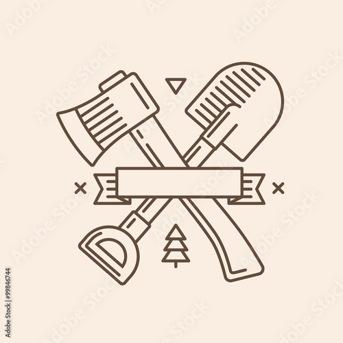 Axe and shovel emblem