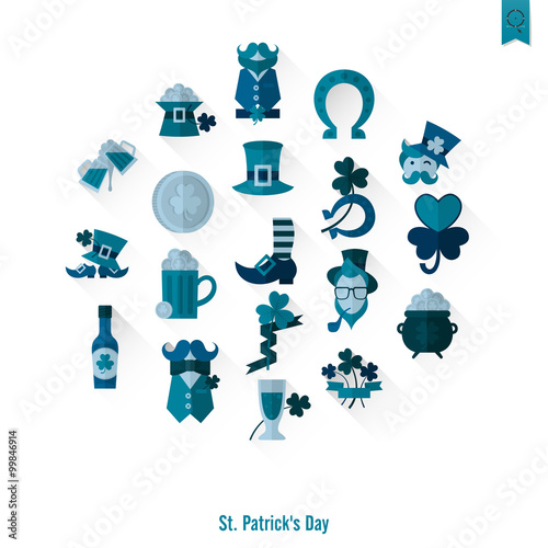 Saint Patricks Day Isolated Icon Set