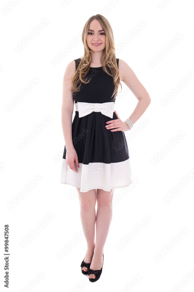 beautiful young plus size woman in black dress isolated on white beautiful young plus size woman in black dress isolated on white