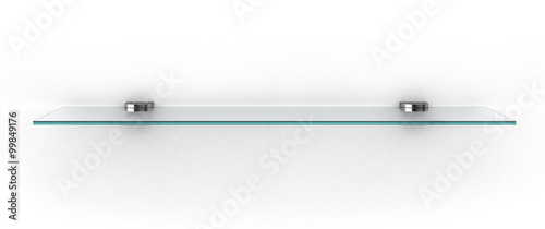 Obraz na płótnie empty glass shelf isolated on white w salonie
