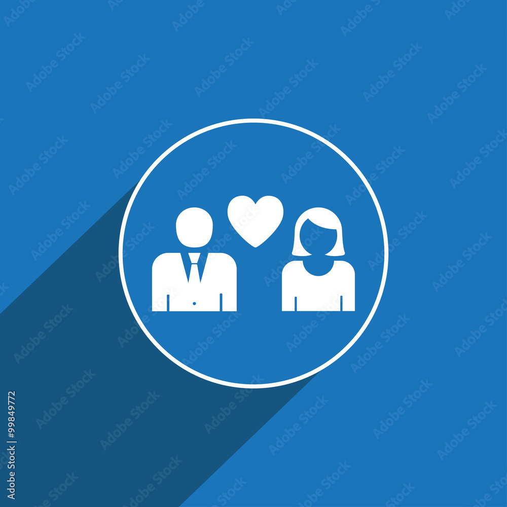 Man and woman with heart icon