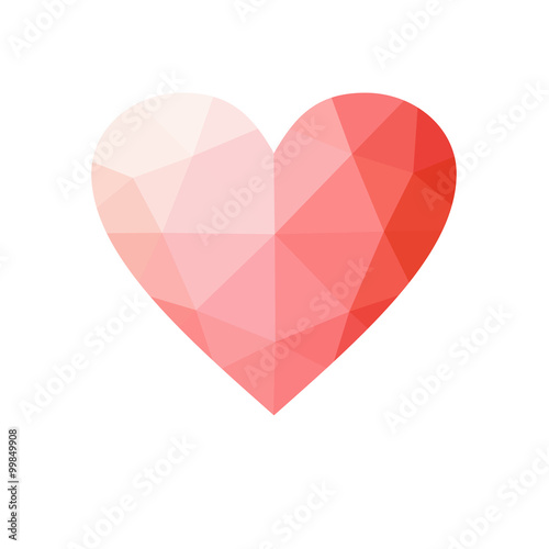 red heart isolated on white background.