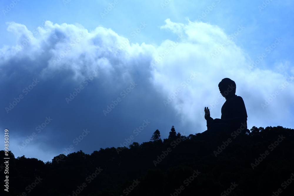 A silhouette sunset at Honking / Buddha on the mountain A silhouette sunset at Honking / Buddha on the mountain