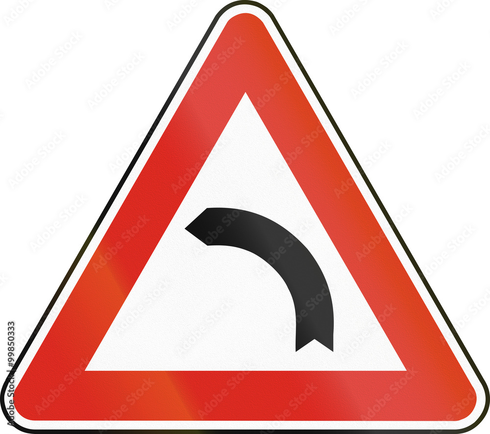 Road sign used in Slovakia - Turn left Road sign used in Slovakia - Turn left
