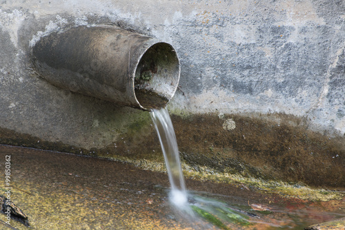 Water Flowing From Pipe Pollution