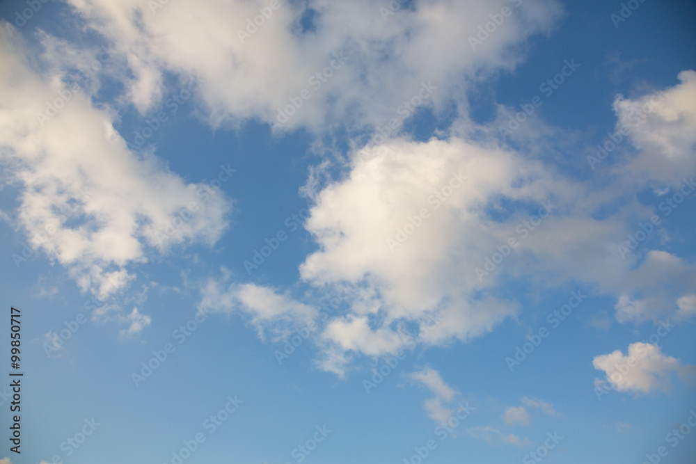 Blue sky and white cloud background