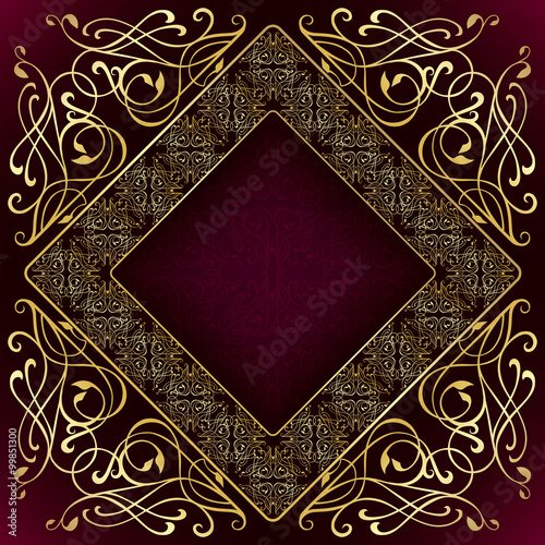 Luxury square gold frame