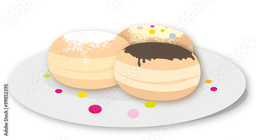 Berliner Pfannkuchen auf Teller
