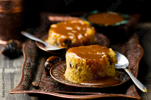 date pudding with caramel photo