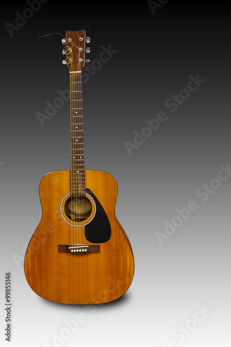Eectric classic guitar on white with clipping path