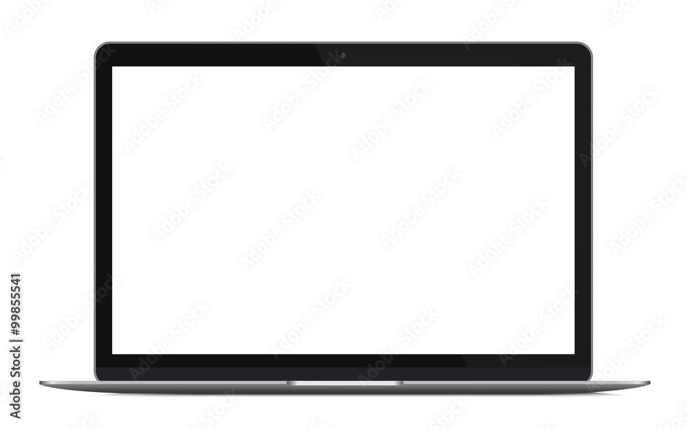 Modern thin laptop, notebook or ultrabook isolated. Vector illustration. Modern thin laptop, notebook or ultrabook isolated. Vector illustration.