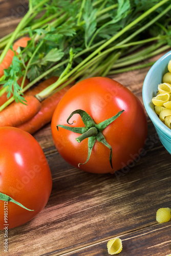 Ingredients for minestone soup. photo