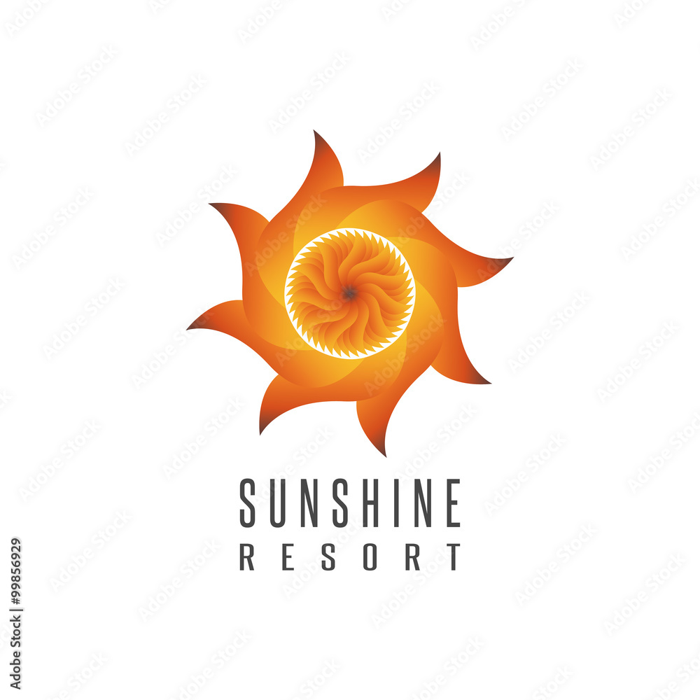 Gradient sun logo resort mockup abstract creative emblem, sunshine energy tech icon, solar technology Gradient sun logo resort mockup abstract creative emblem, sunshine energy tech icon, solar technology