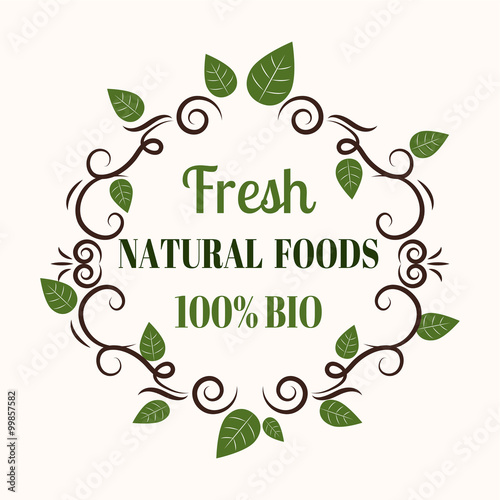 Wallpaper Mural Natural eco organic product label badge vector icon Torontodigital.ca