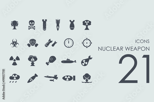 Set of nuclear weapon icons